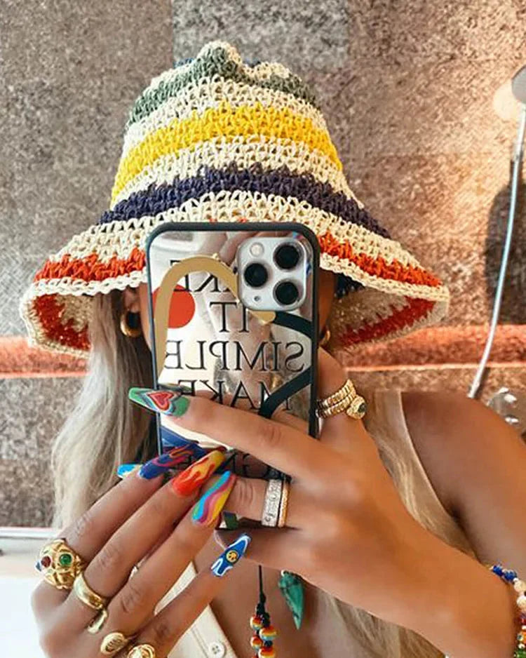 Dana Crochet Bucket Sunglasses in Multicolor