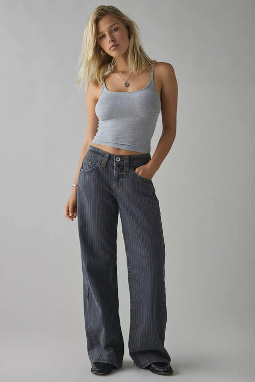 Women stripe pinstripe piece, front view