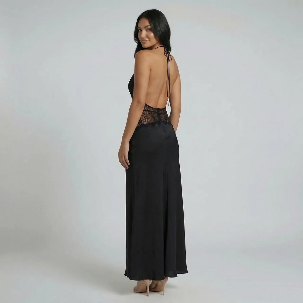 Selina Halter Lace Maxi Dress - product image 5
