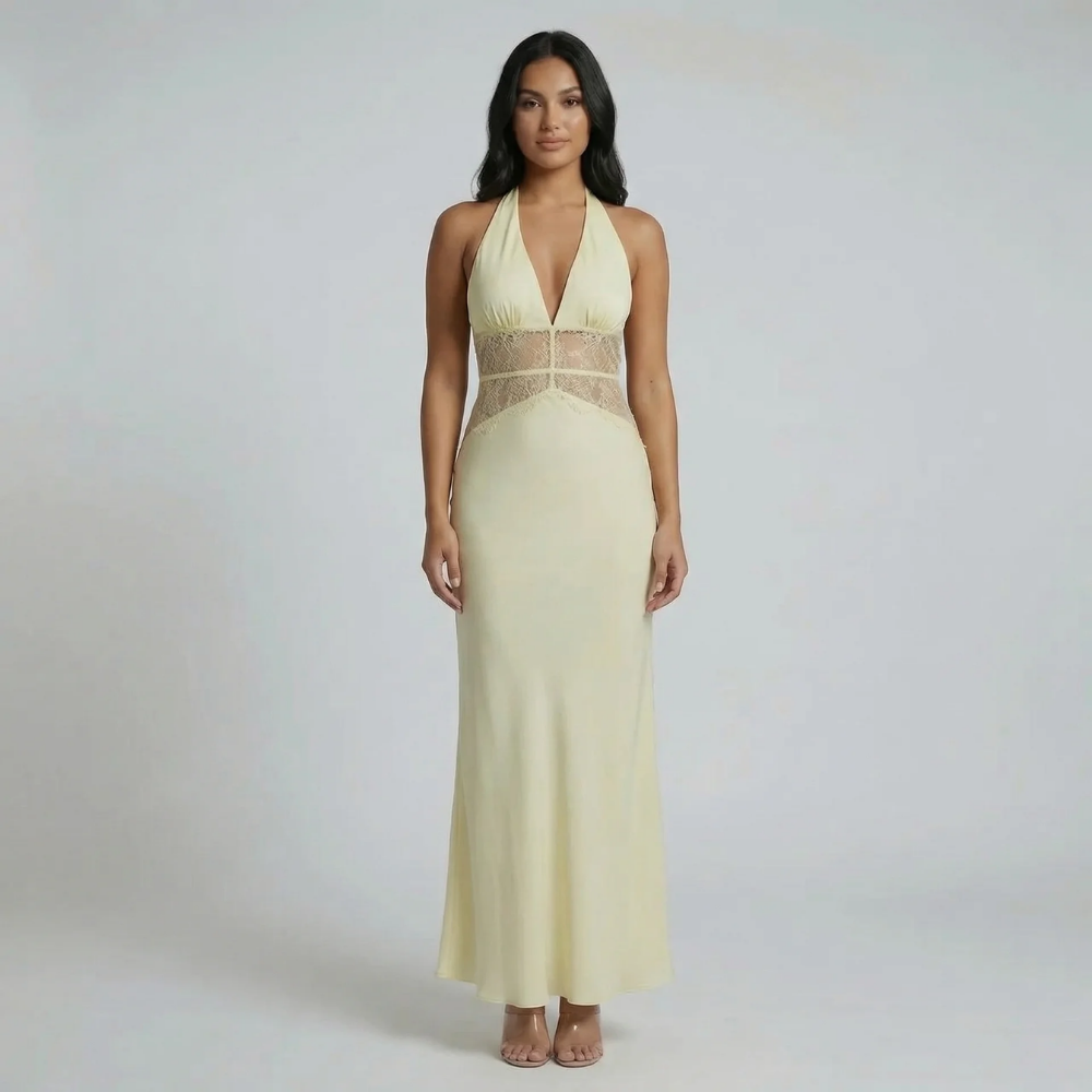 Selina Halter Lace Maxi Dress - product image 6