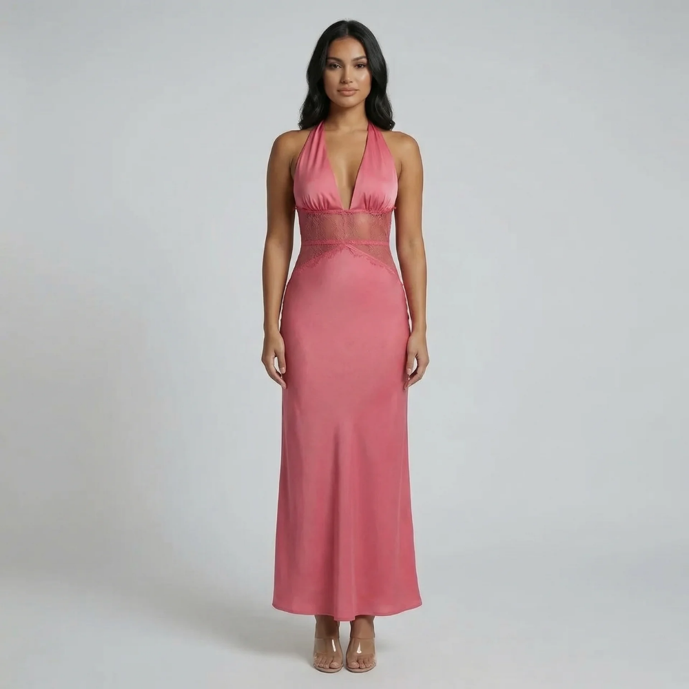 Selina Halter Lace Maxi Dress - product image 7