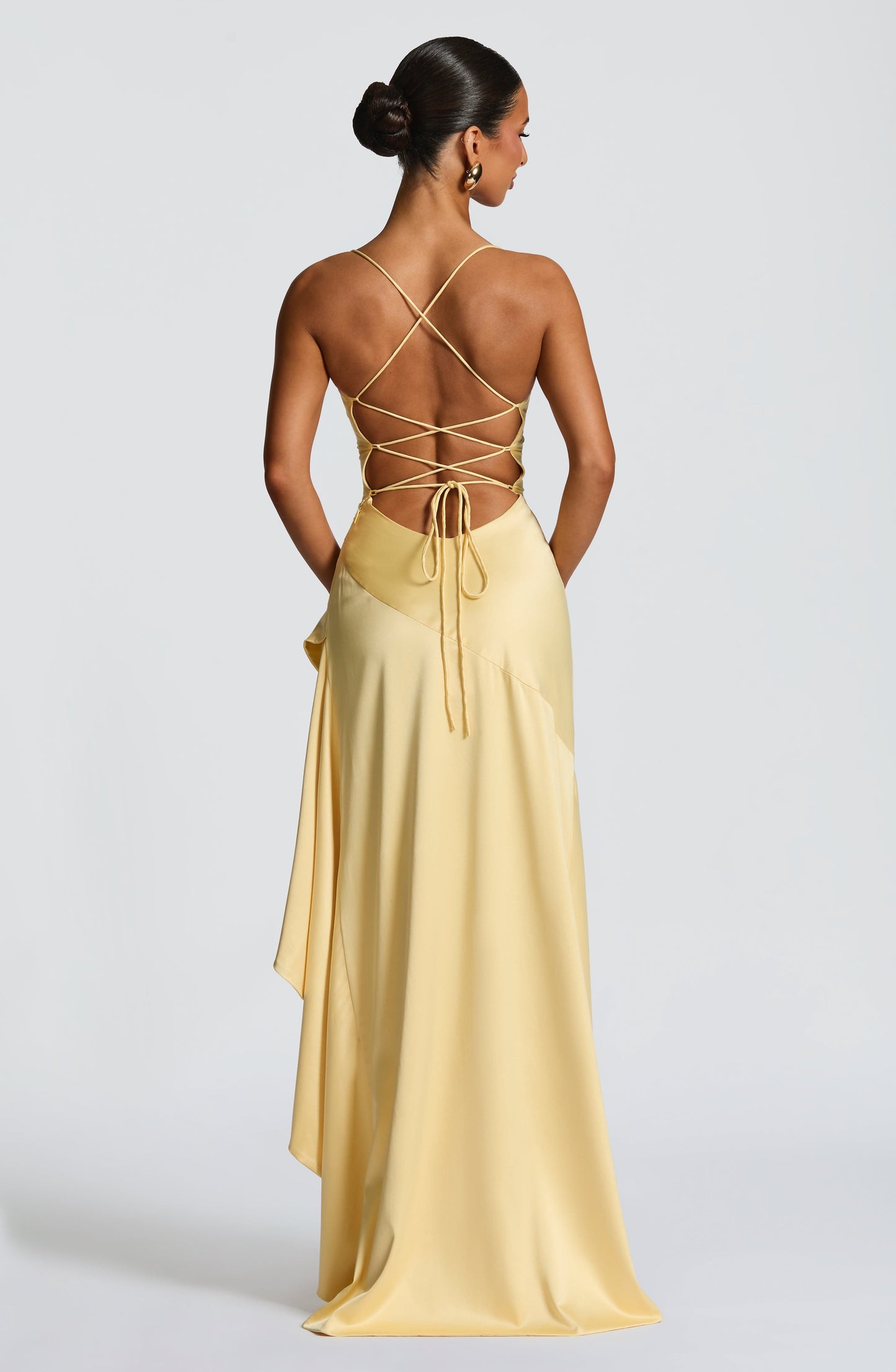 Women cowl maxi dress, front view
