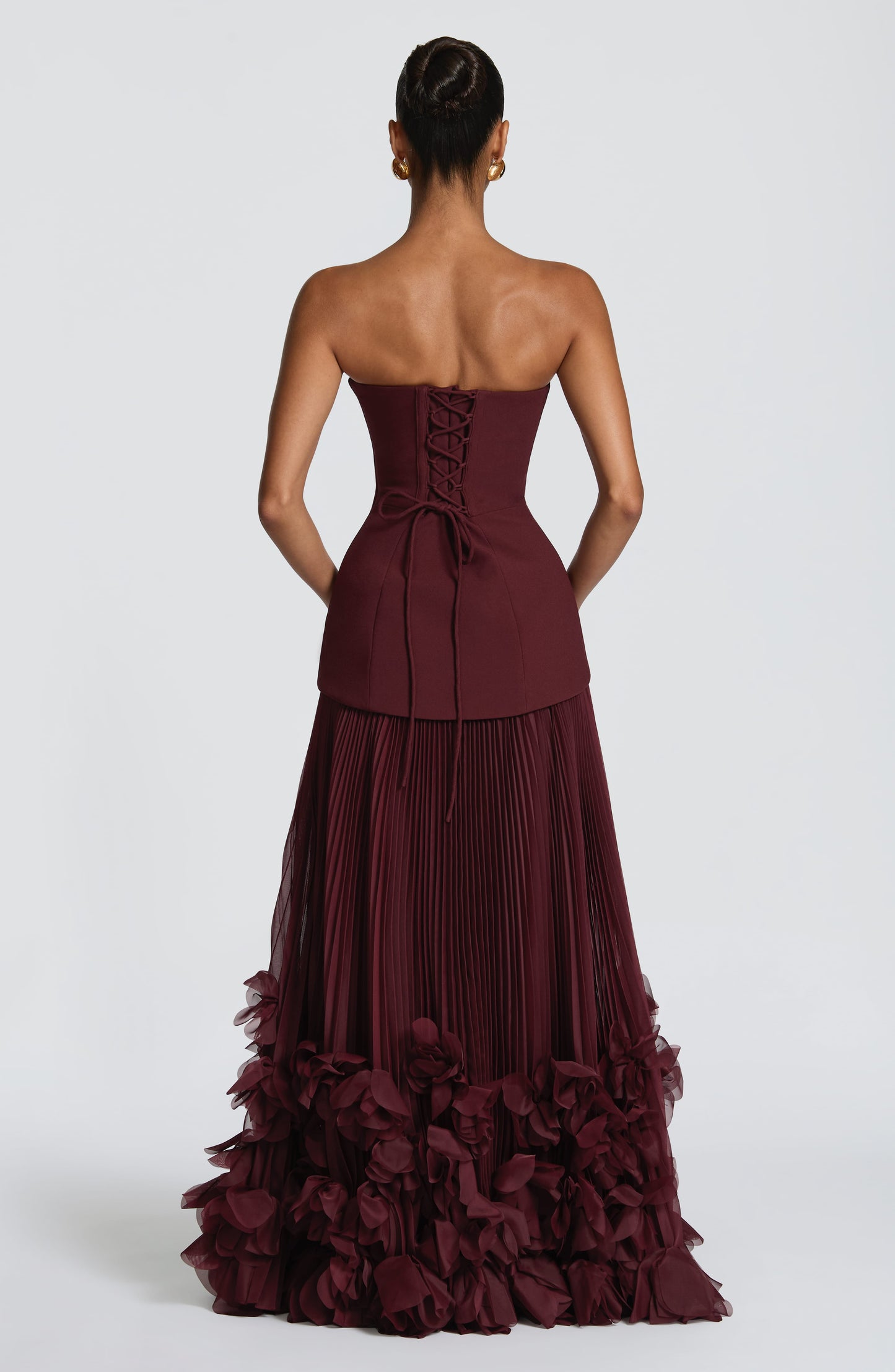 Women strapless maxi dress, front view