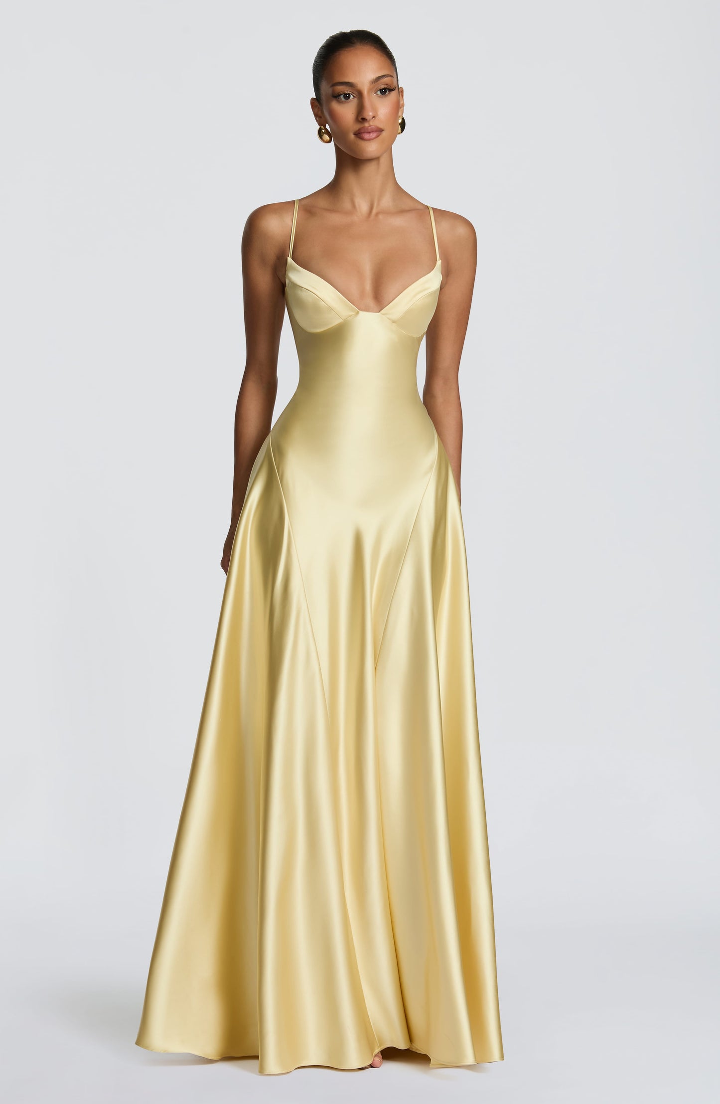Women flare maxi dress, front view