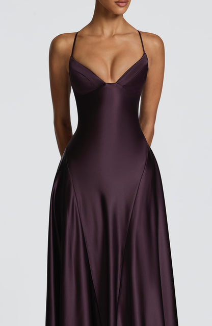 Women flare maxi dress, front view