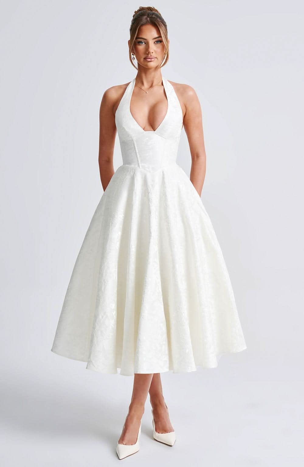 Elegance Halter Midi Dress