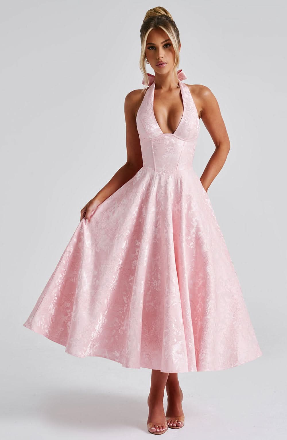 Elegance Halter Midi Dress