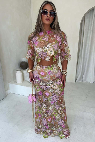 Elina Embroidery Sequin Set