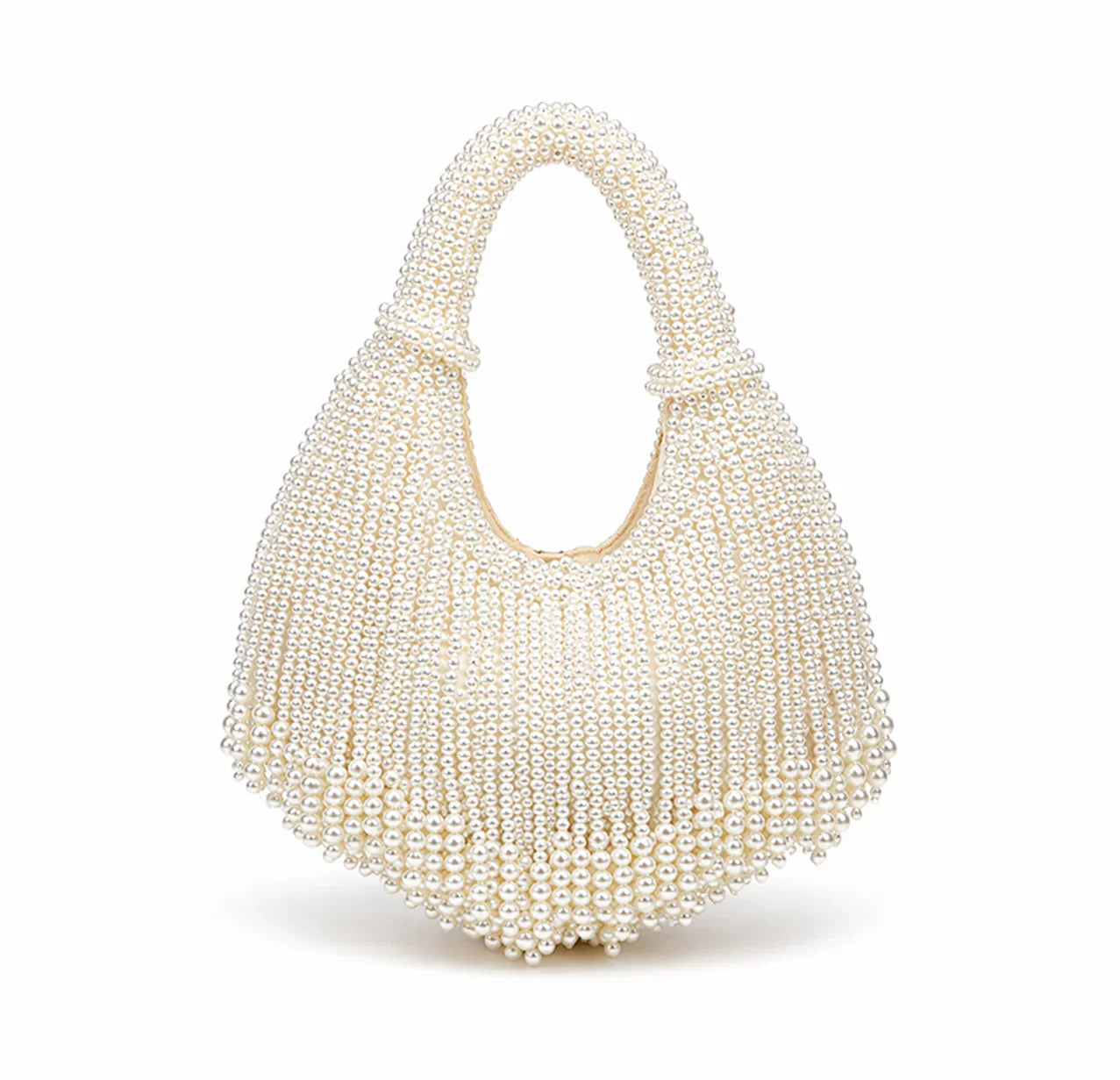 Ellie Pearl Beaded Bag in White