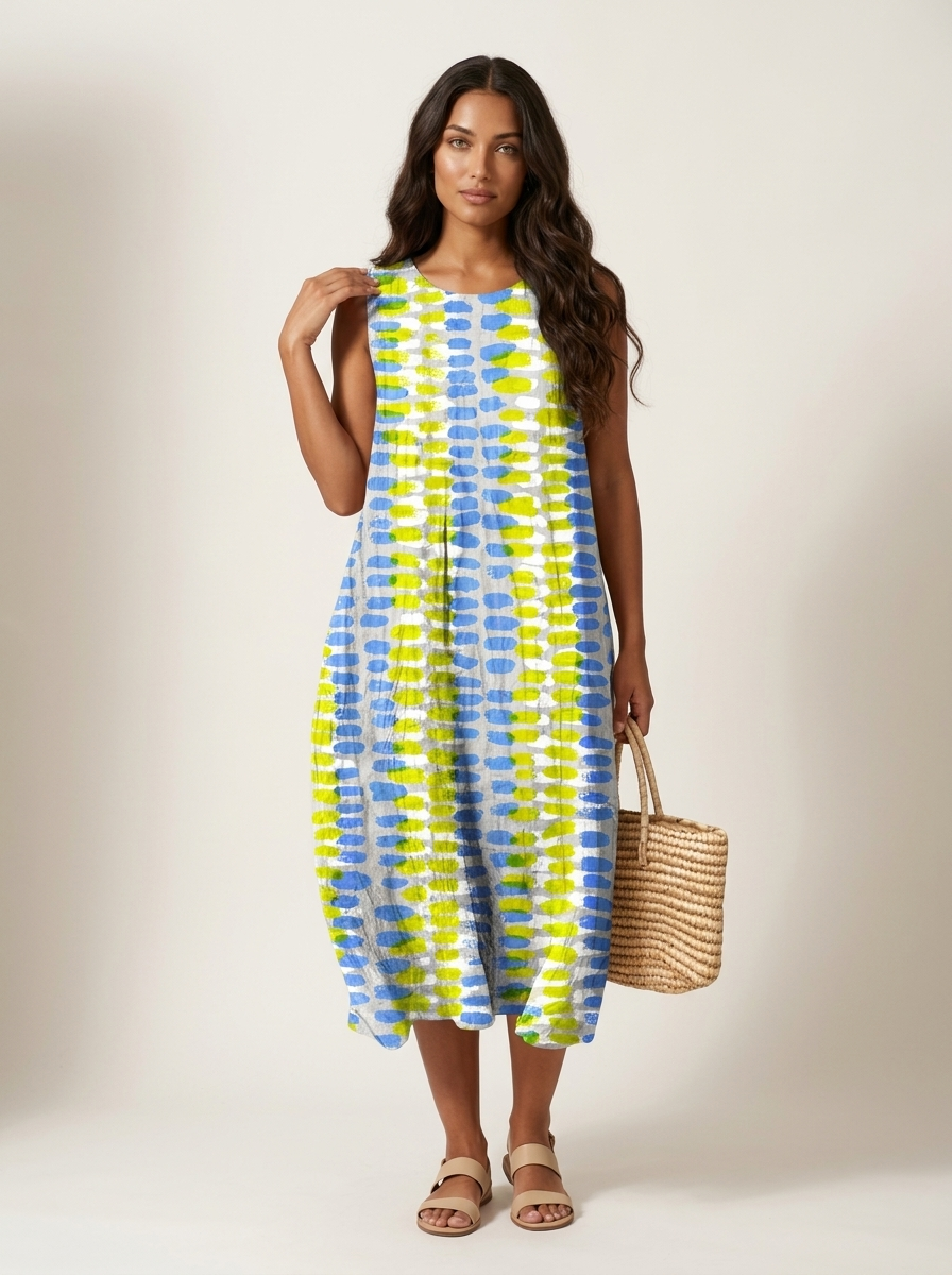Elodie Tiered Midi Dress in Multicolor