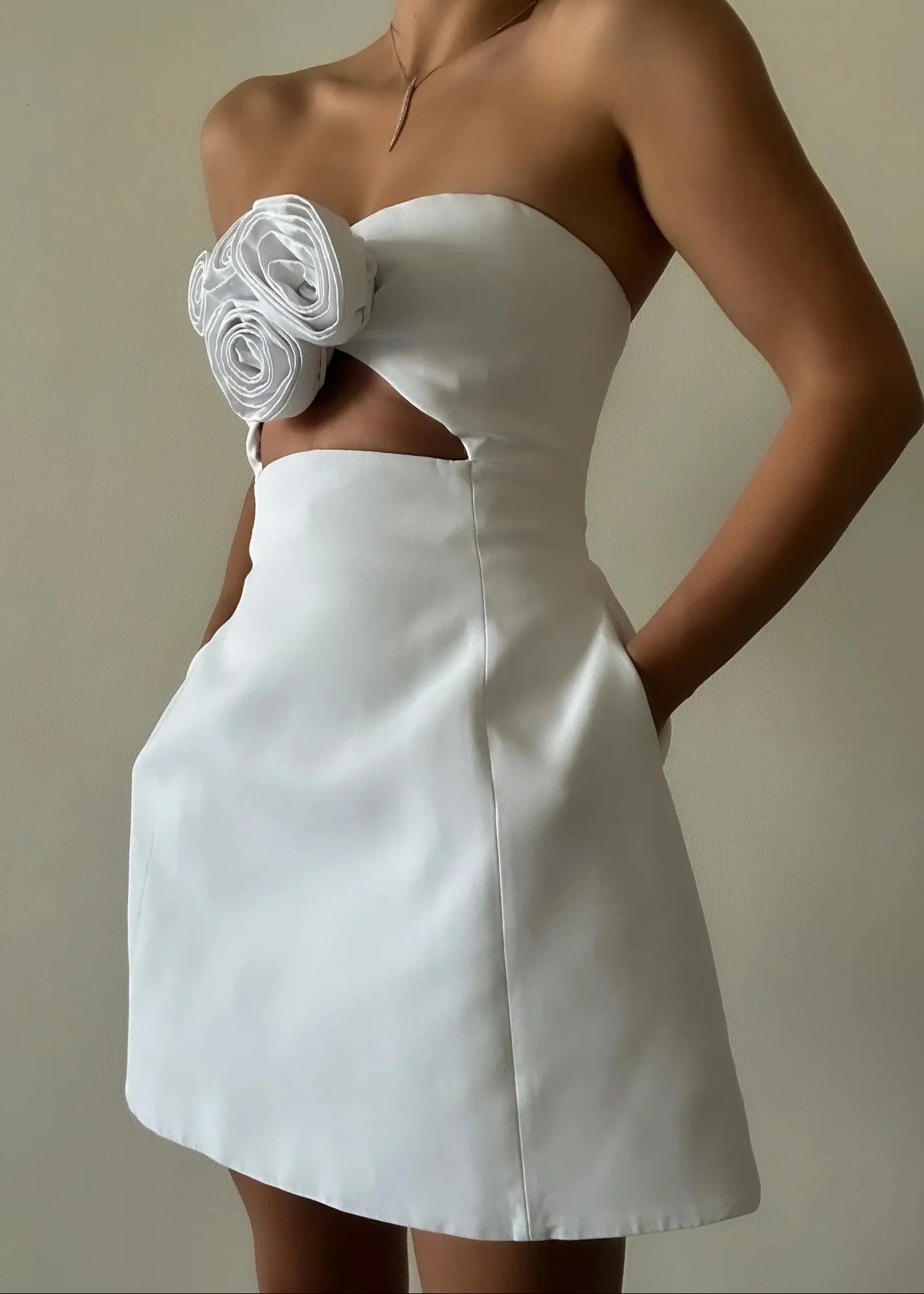 Elspeth Strapless Mini Dress in Pink