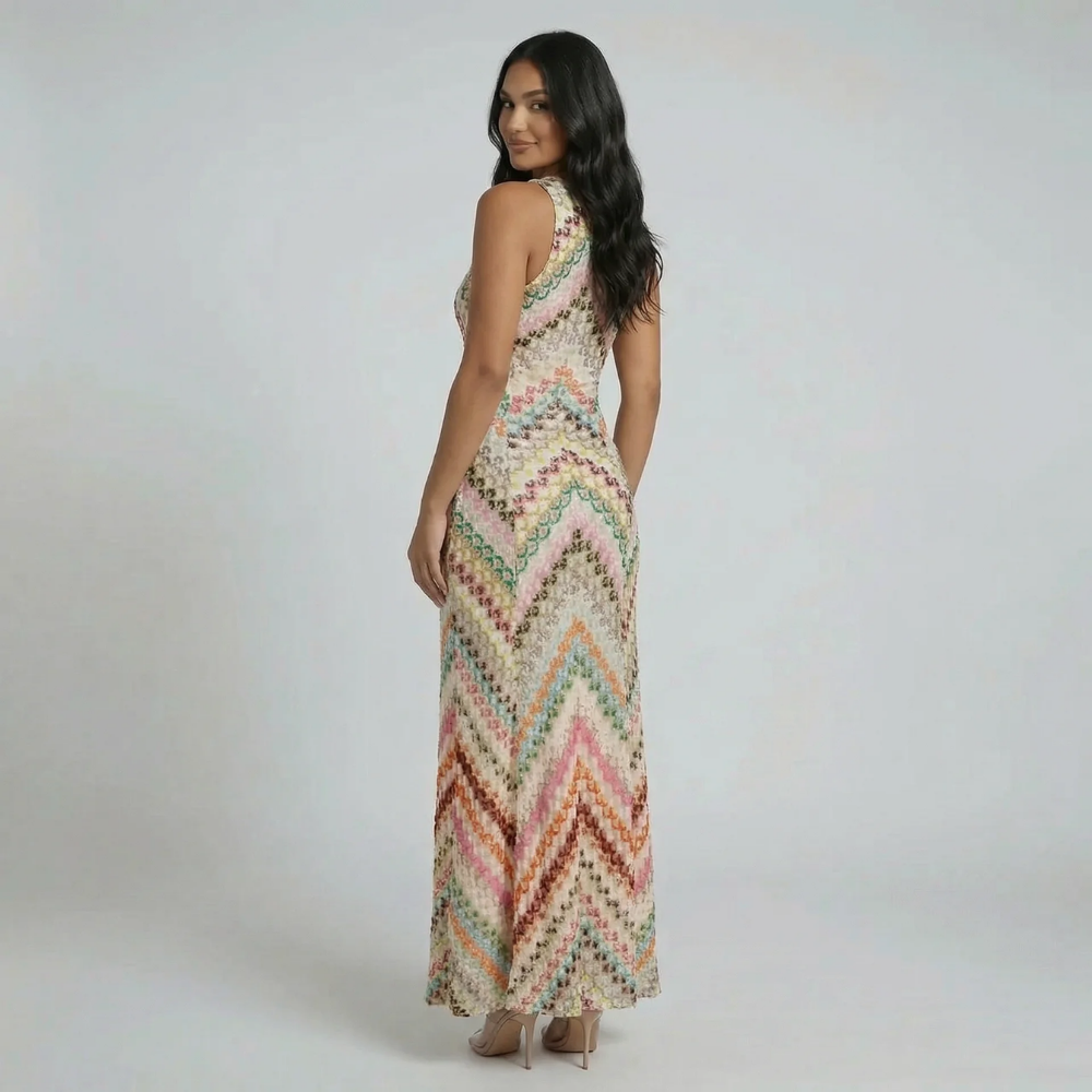 Emilia Chevron Maxi Dress