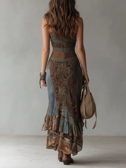 Emma Wrap Maxi Dress in Green