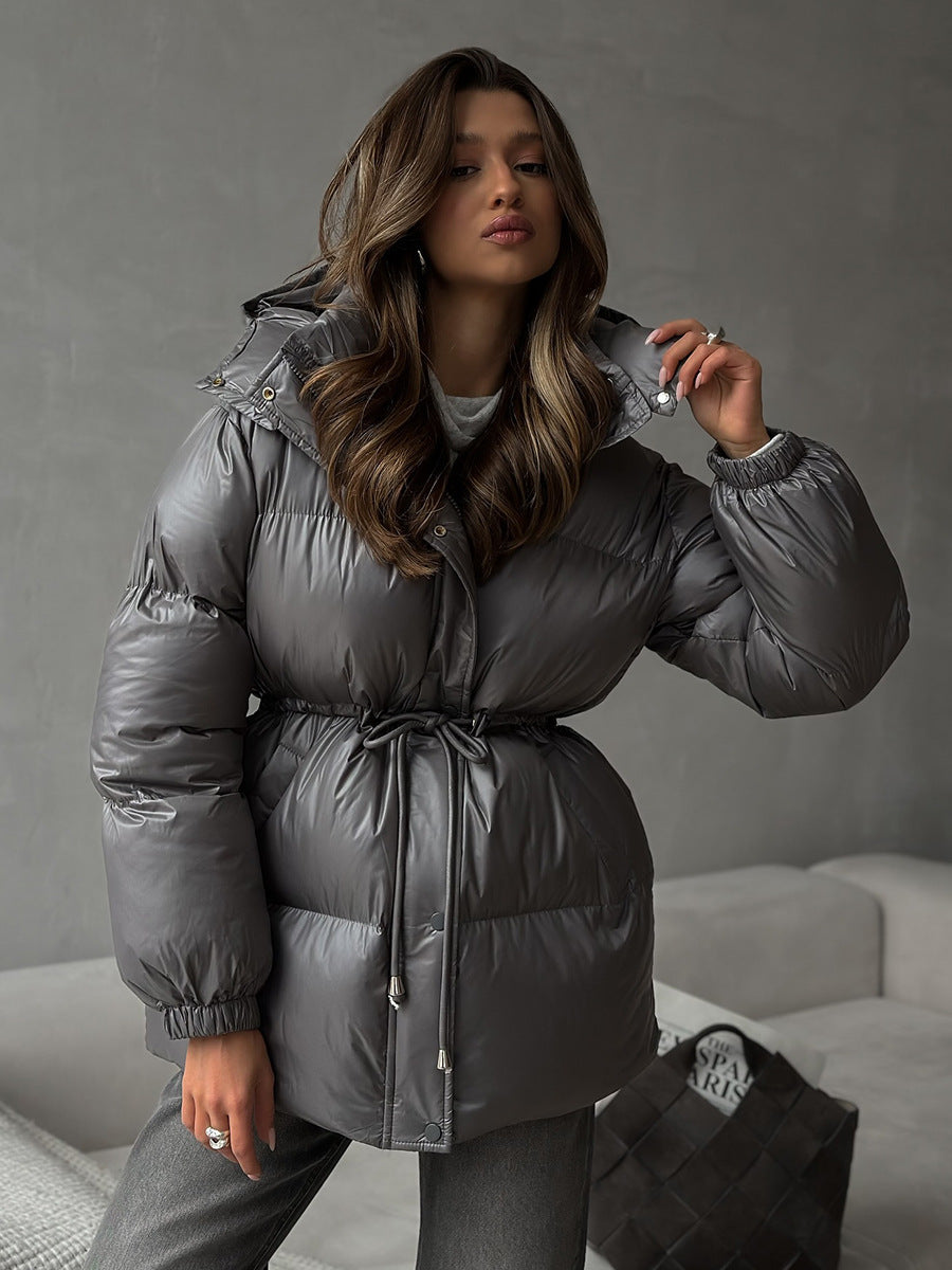 Esther Drawstring Waist Jacket in Black