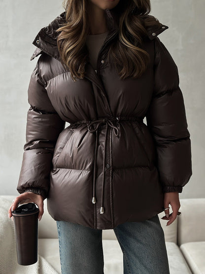 Esther Drawstring Waist Jacket in Black