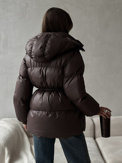 Esther Drawstring Waist Jacket in Black