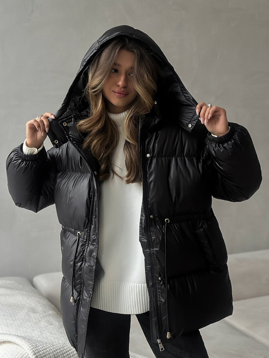 Esther Drawstring Waist Jacket in Black
