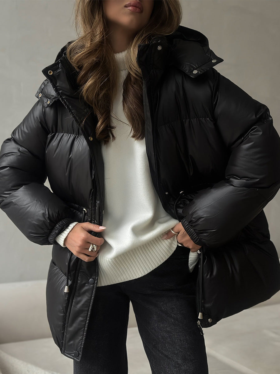 Esther Drawstring Waist Jacket in Black
