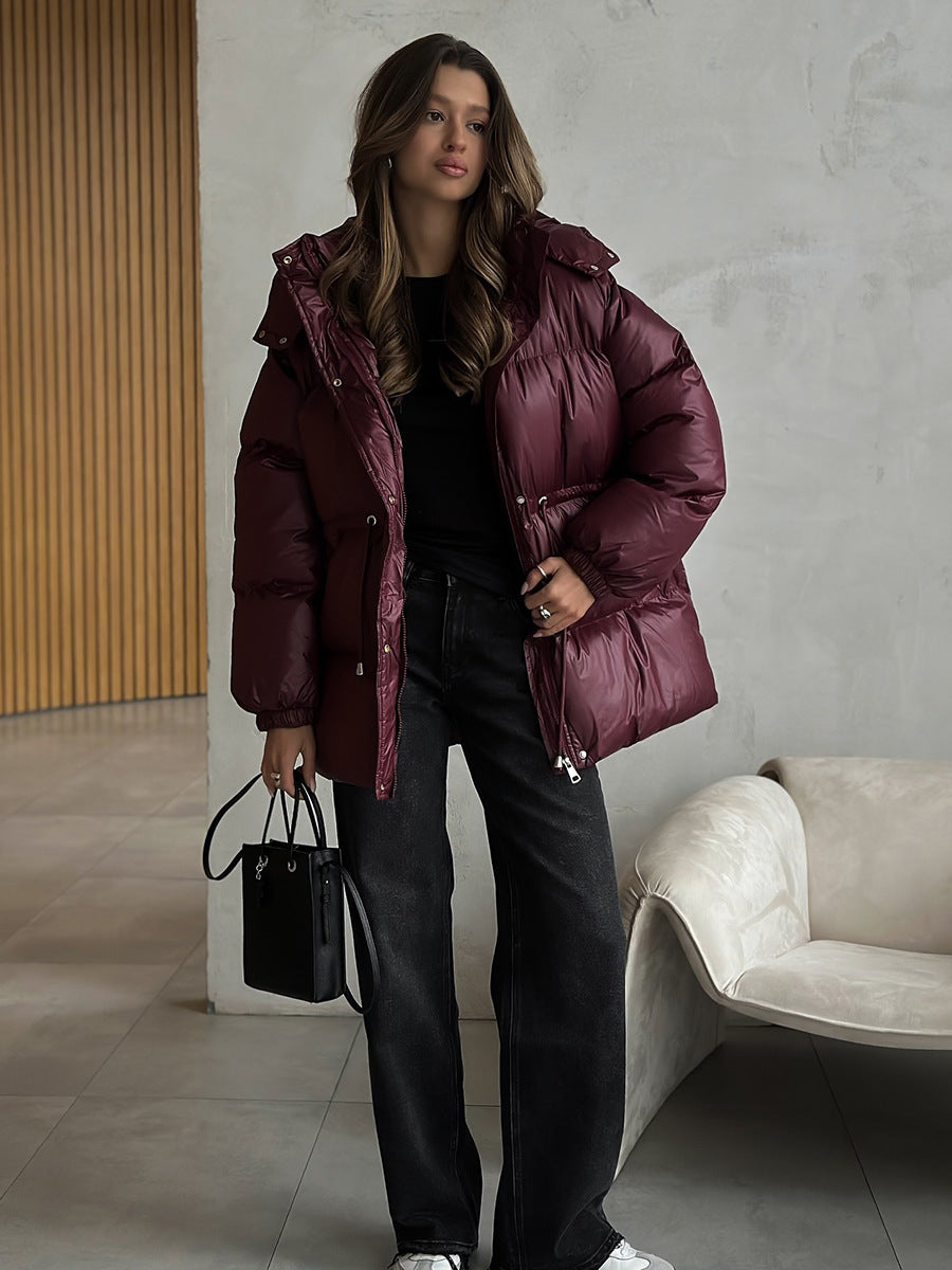 Esther Drawstring Waist Jacket in Black