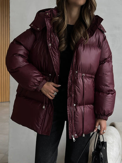 Esther Drawstring Waist Jacket in Black