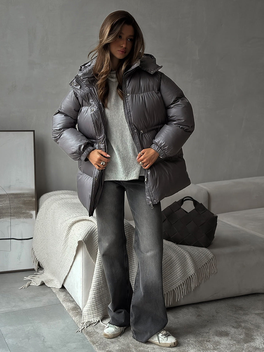 Esther Drawstring Waist Jacket in Black