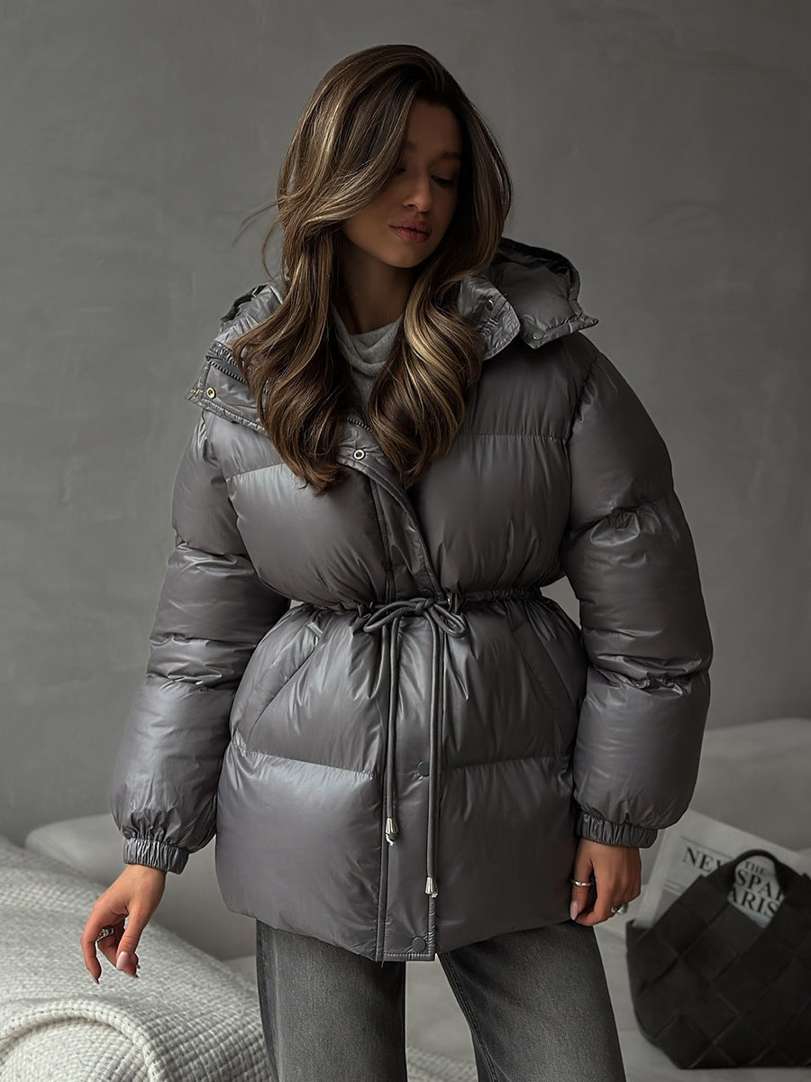 Esther Drawstring Waist Jacket in Black