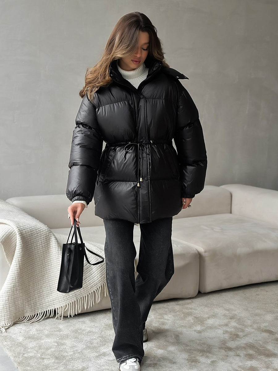 Esther Drawstring Waist Jacket in Black