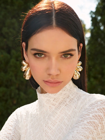 Evelyn Butterfly Wing Earrings in Gold