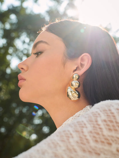 Evelyn Butterfly Wing Earrings in Gold