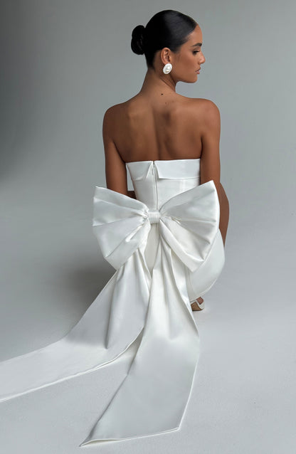 Women strapless mini dress, front view