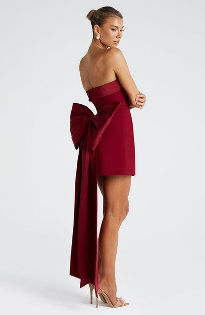 Women strapless mini dress, front view