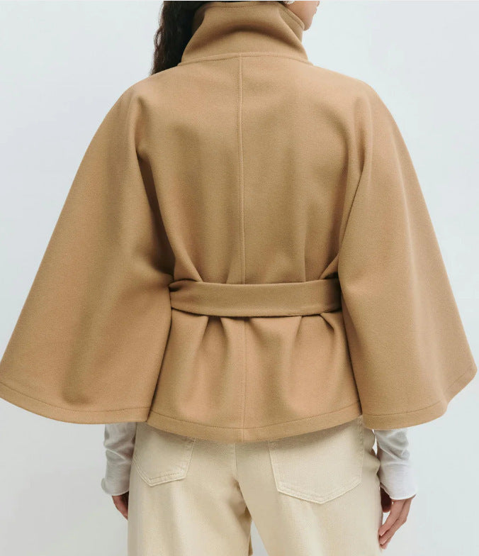 Felicia Belted High Coat in Green