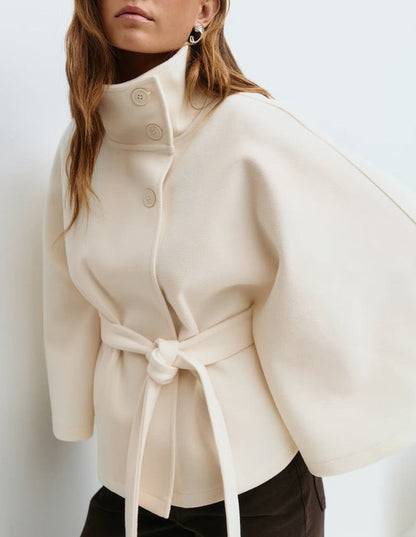 Felicia Belted High Coat in Green