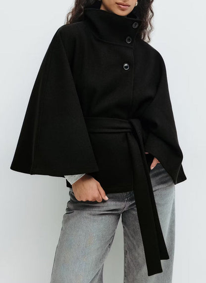 Felicia Belted High Coat in Green