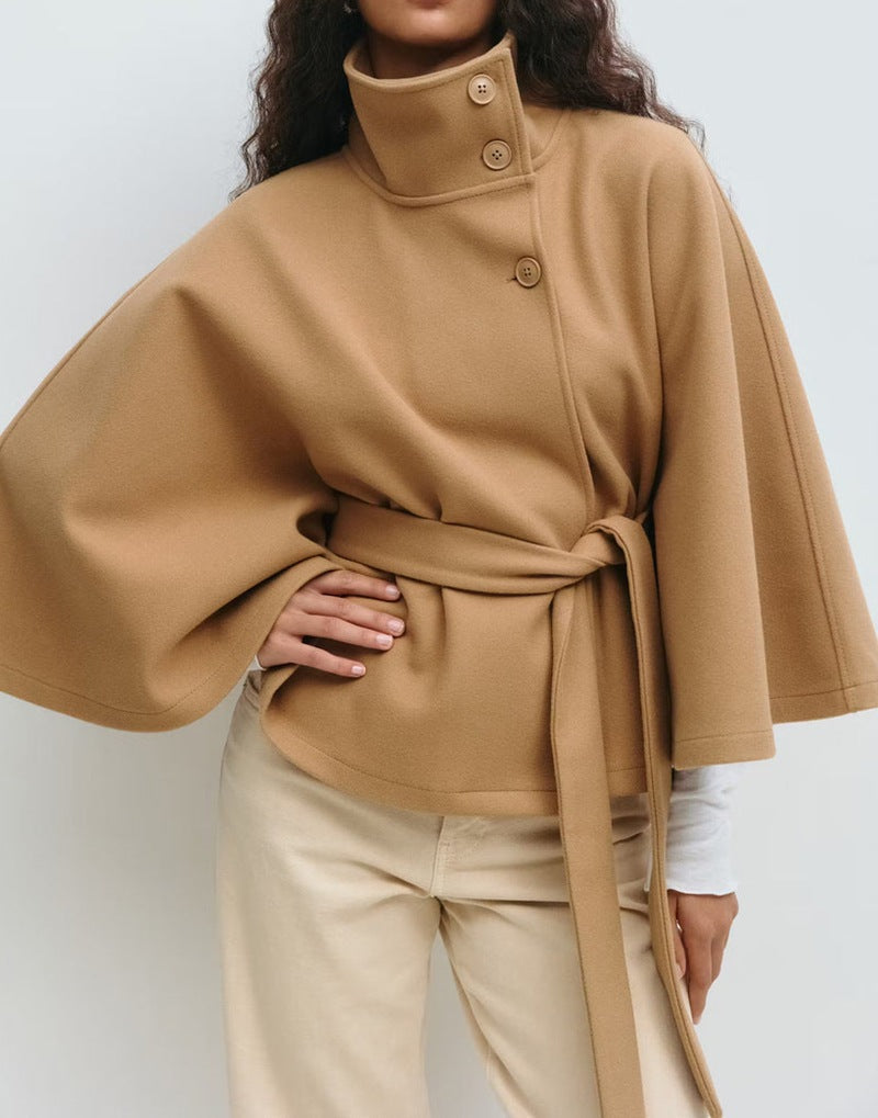 Felicia Belted High Coat in Green