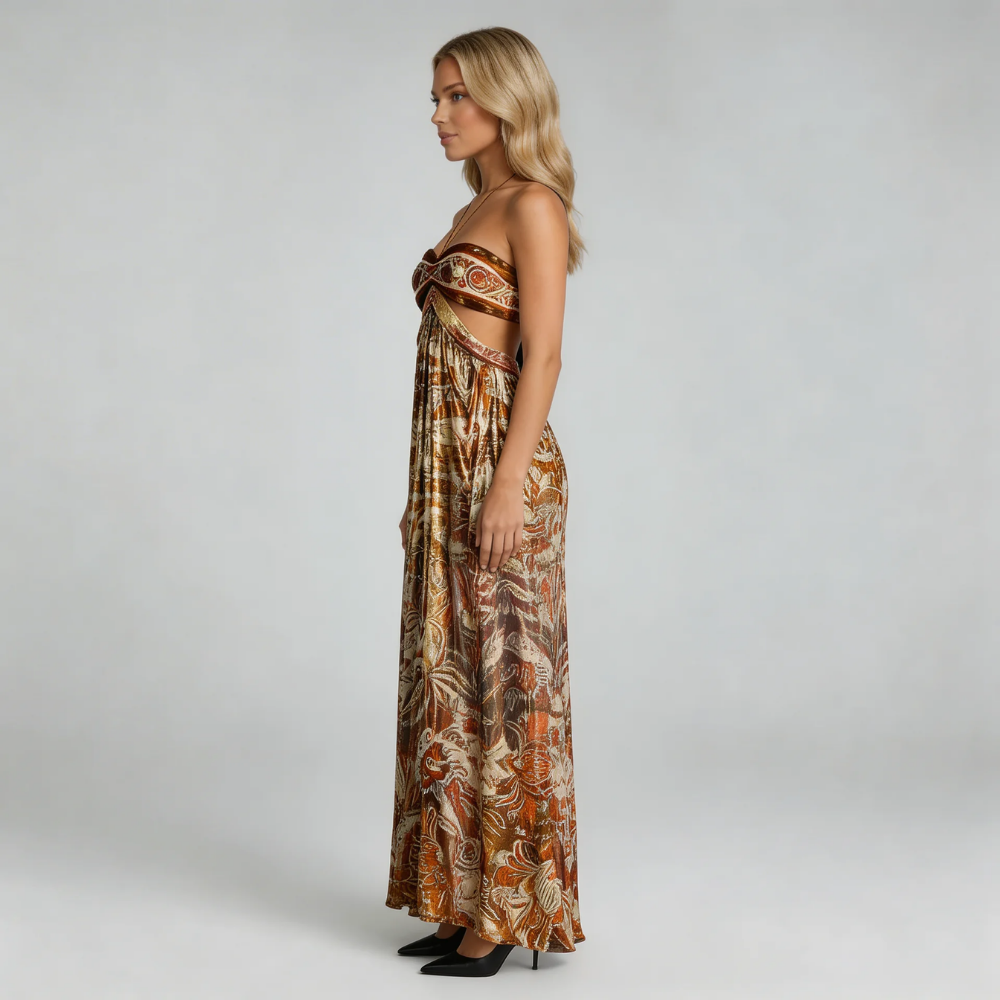 Flora Halter Maxi Dress