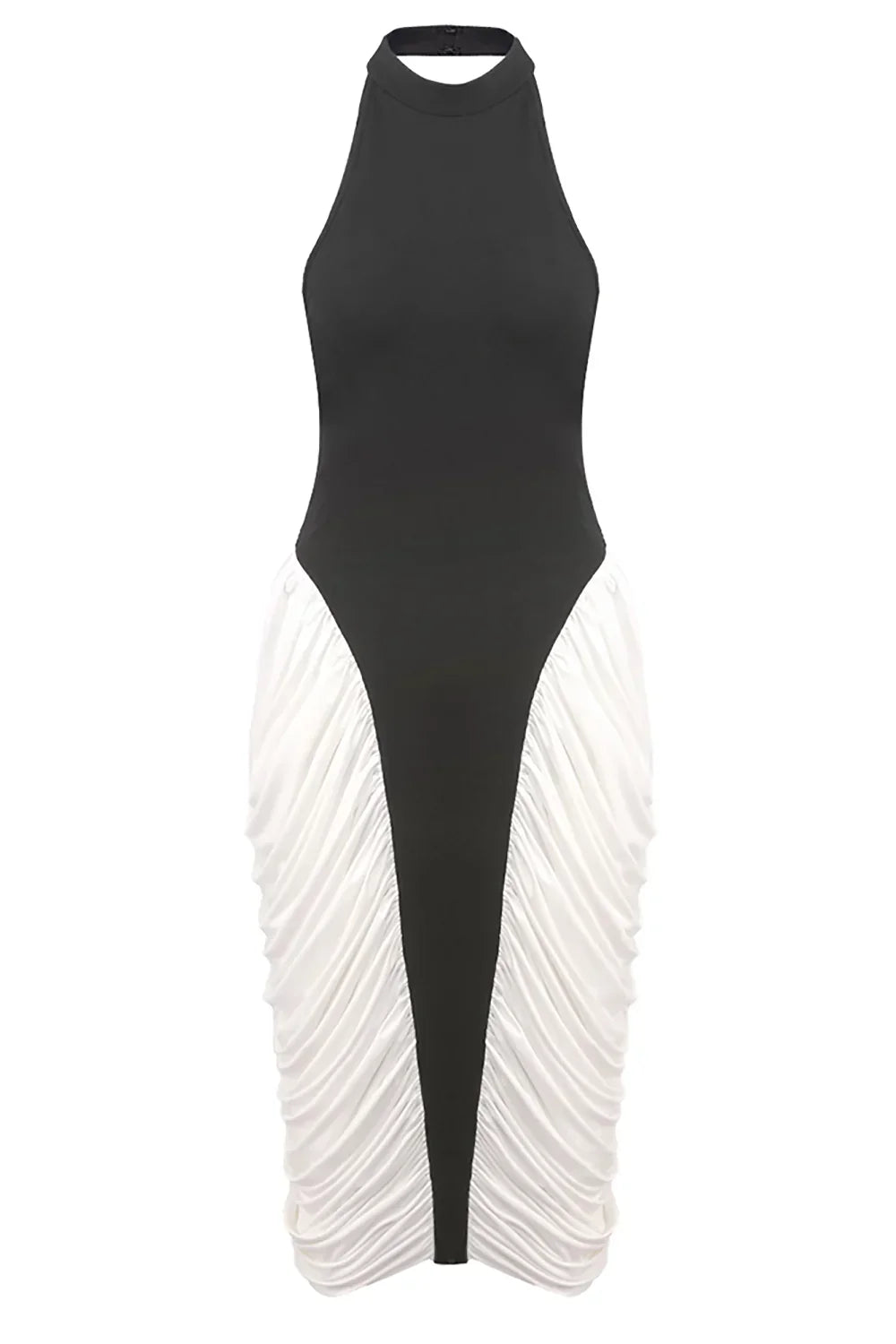 Francesca High-Neck Midi Dress in White
