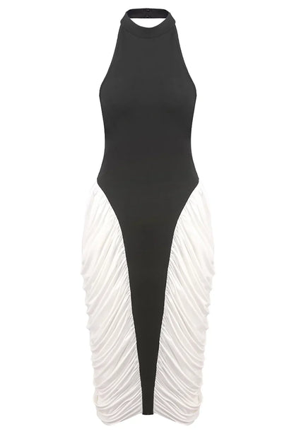 Francesca High-Neck Midi Dress in White
