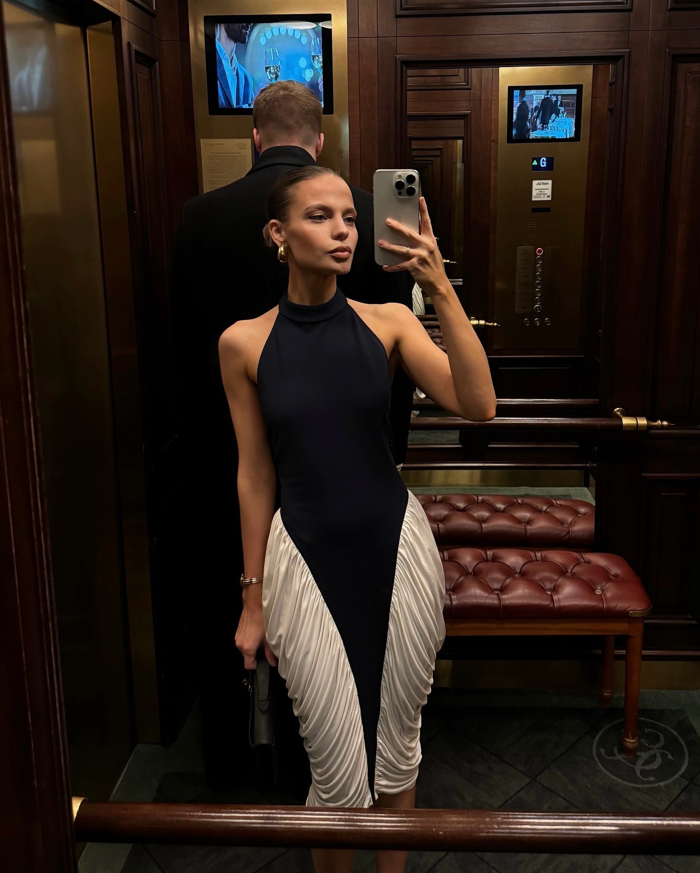 Francesca High-Neck Midi Dress in White