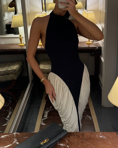 Francesca High-Neck Midi Dress in White