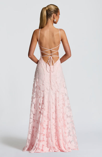 Women cowl maxi dress, front view