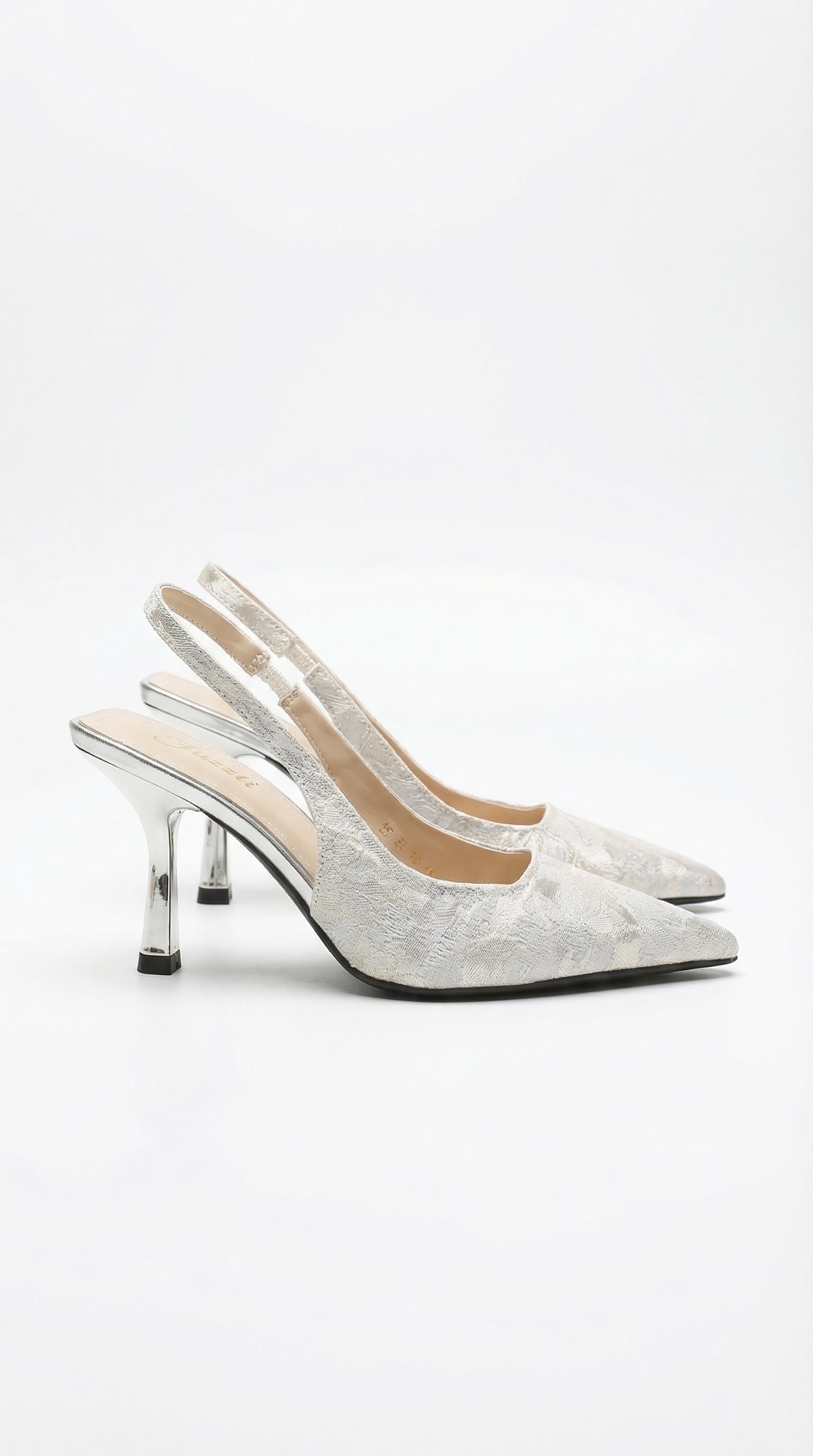 Frida Textured Pointed Sandals in Pink