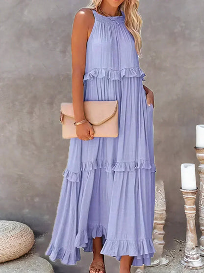 Gabriella Tiered Maxi Dress in Pink