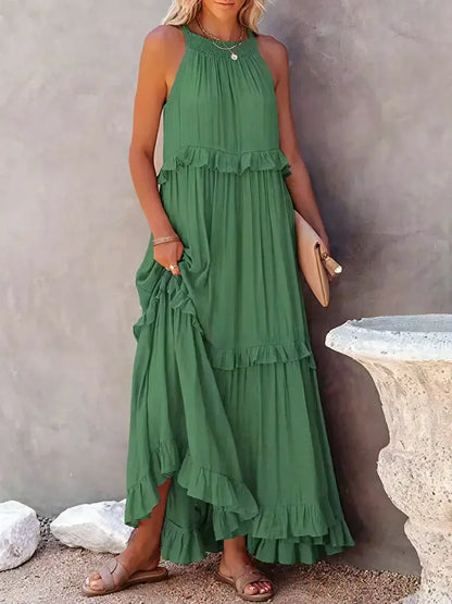 Gabriella Tiered Maxi Dress in Pink