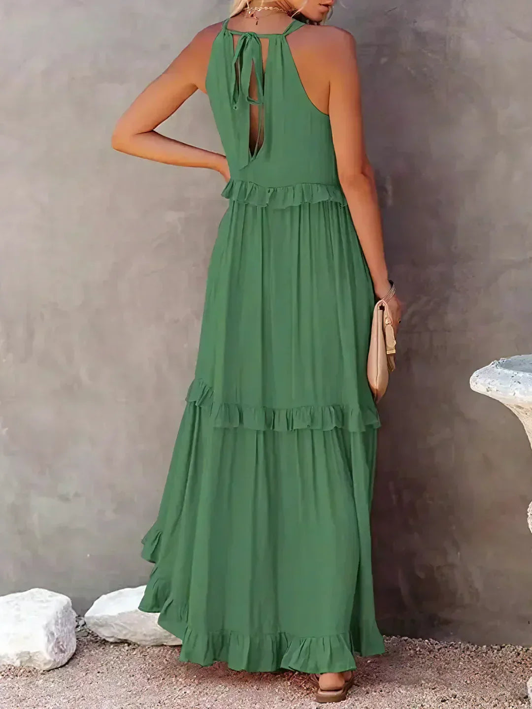 Gabriella Tiered Maxi Dress in Pink