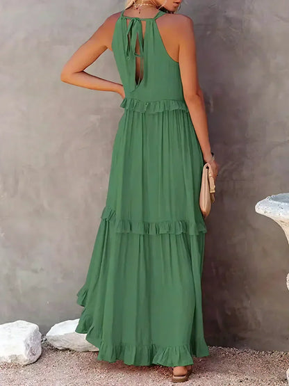 Gabriella Tiered Maxi Dress in Pink