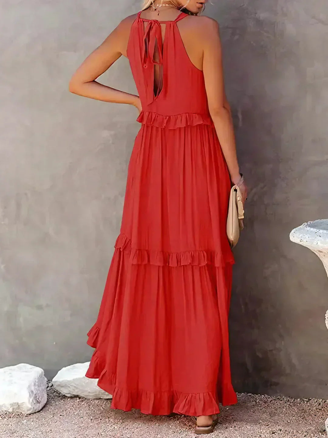 Gabriella Tiered Maxi Dress in Pink