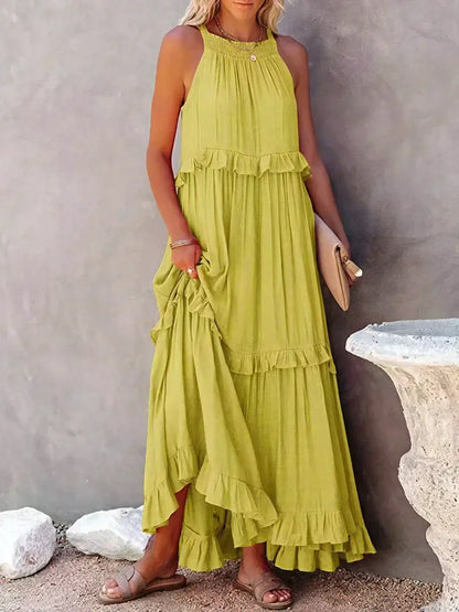 Gabriella Tiered Maxi Dress in Pink