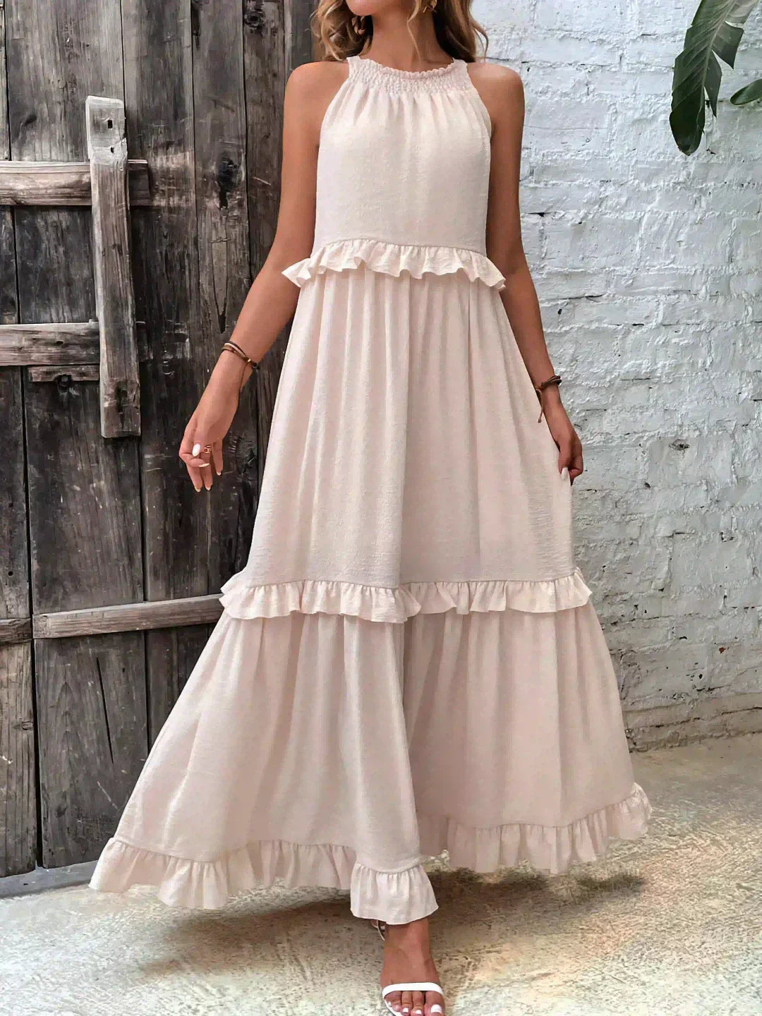 Gabriella Tiered Maxi Dress in Pink