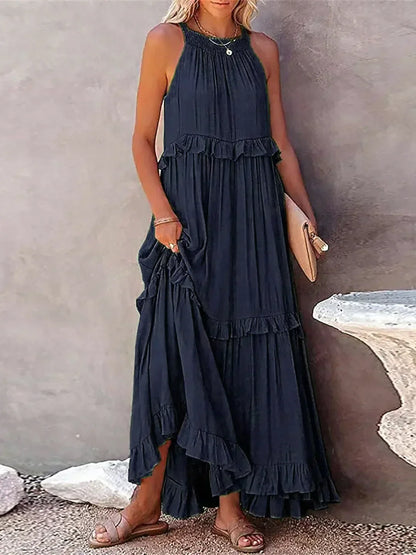Gabriella Tiered Maxi Dress in Pink